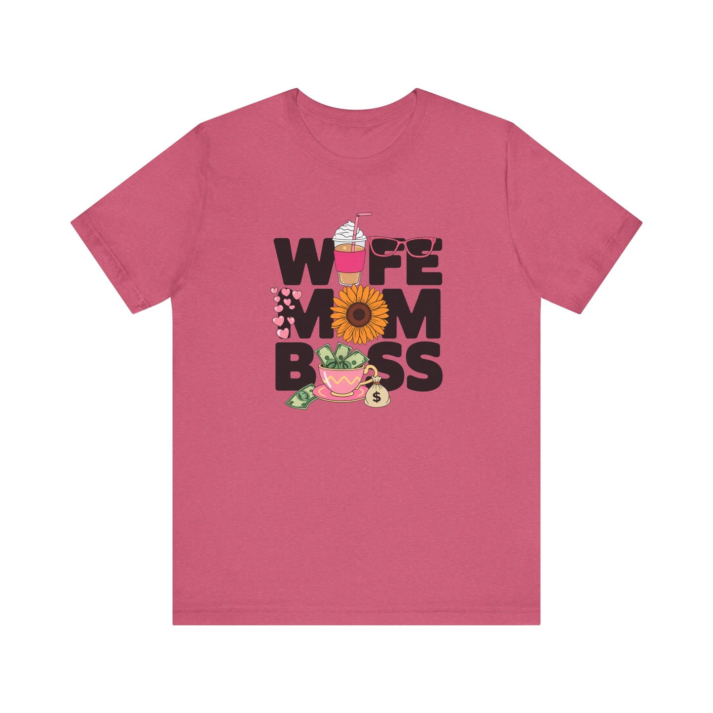 Wife Mom Boss – Jersey Short Sleeve Tee